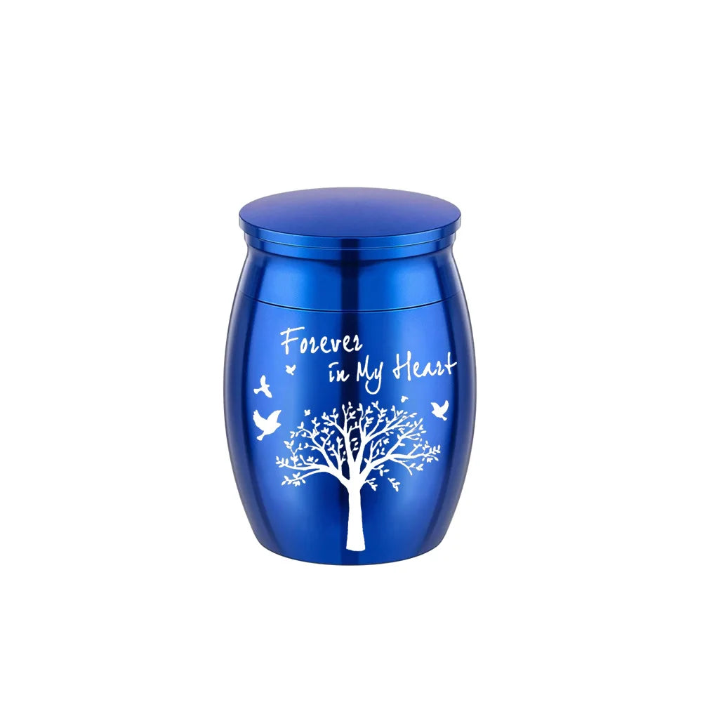 Aluminum Memorial Urn with Tree of Life Design for Ashes of Humans or Pets