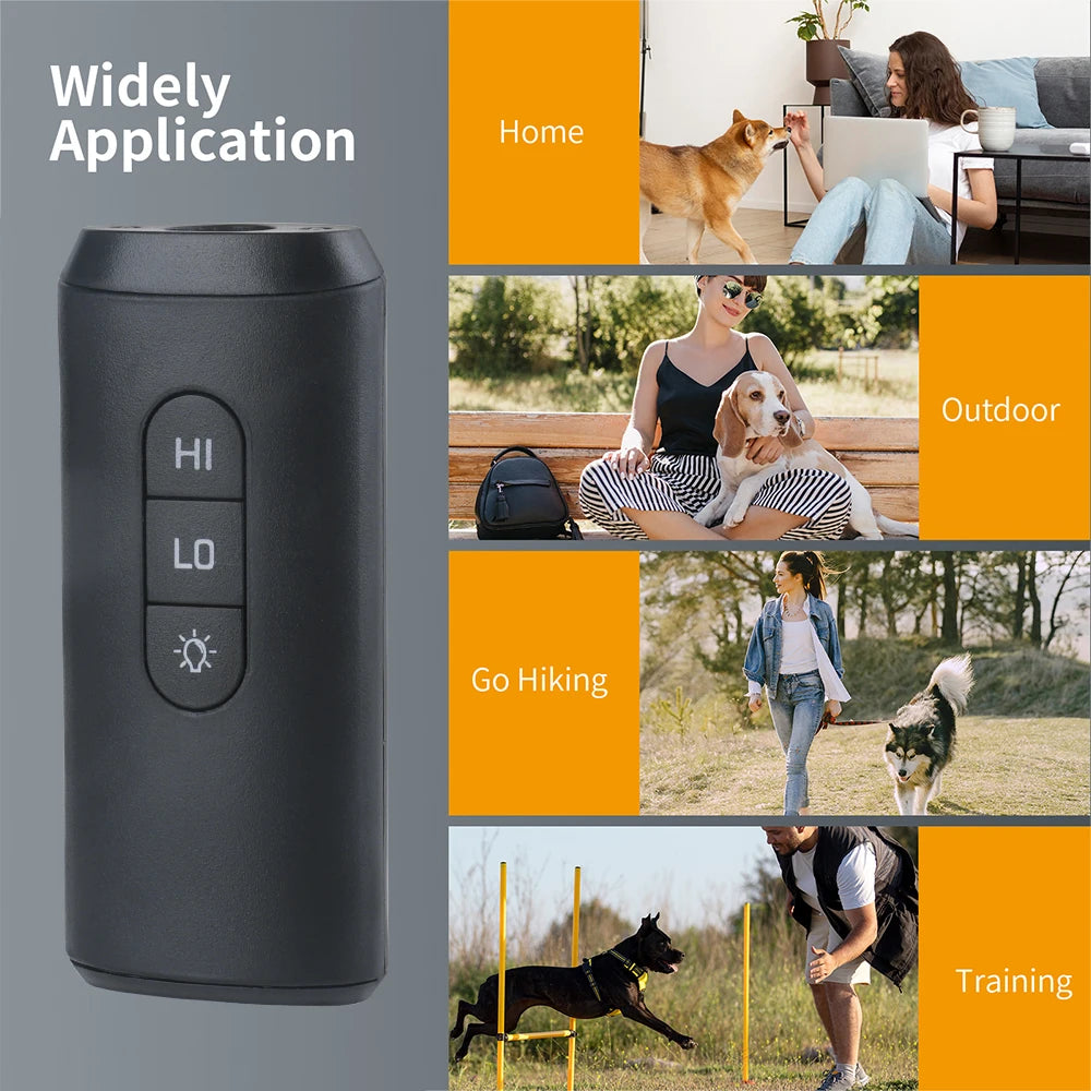 Schwarzes Ultraschall-Hundbell-Abscheu- und Trainingsgerät für Haus, Outdoor, Wandern.