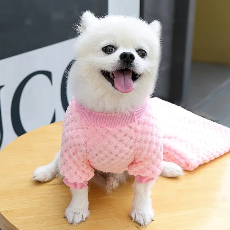 Cozy Fleece Dog Sweater for Small and Medium Breeds