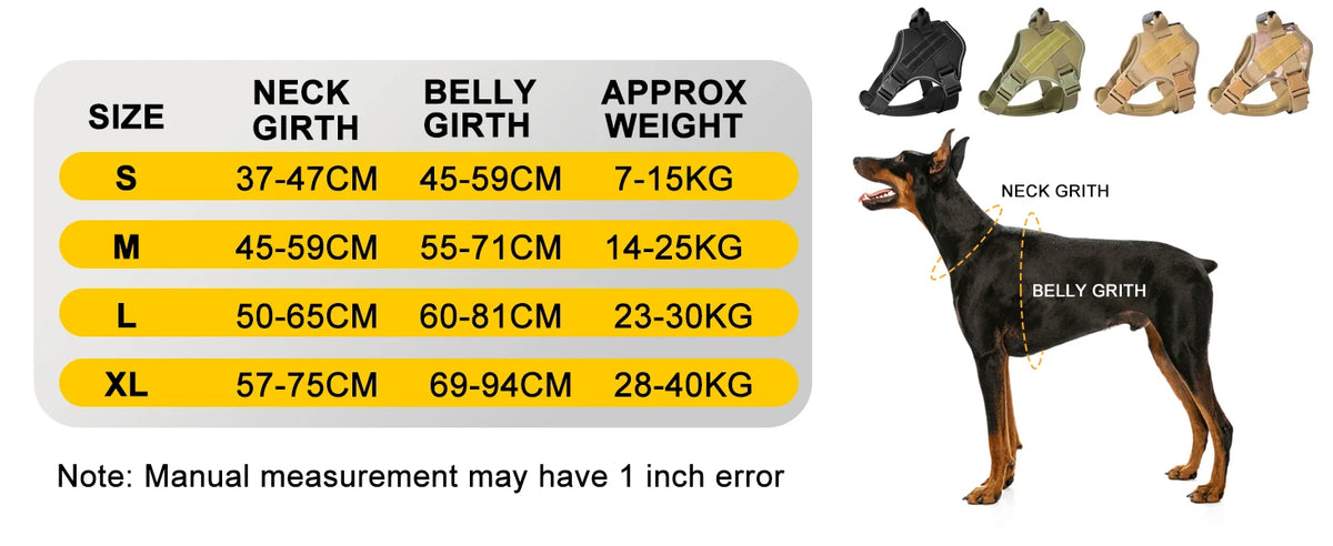 Tactical Dog Harness with Reflective Strips for Training and Outdoor Adventures