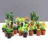 Set of 5 Miniature Potted Plants for Dollhouse Scenes
