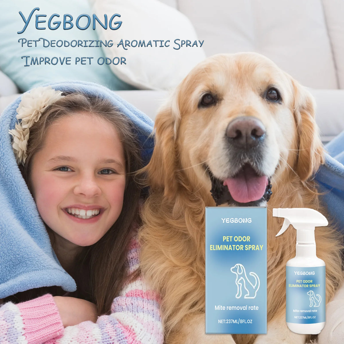 Plant-Based Pet Odor Eliminator Spray – Citrus & Green Tea