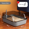 Semi-Enclosed Cat Litter Box with High Splash Guard