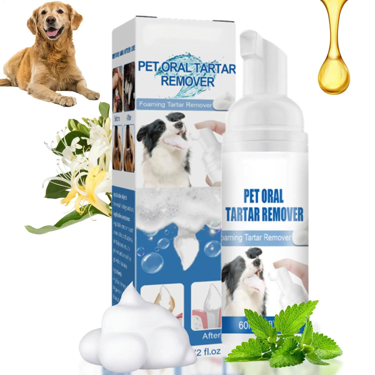 Natural Dental Care Foam for Dogs – Tartar Remover & Fresh Breath Solution