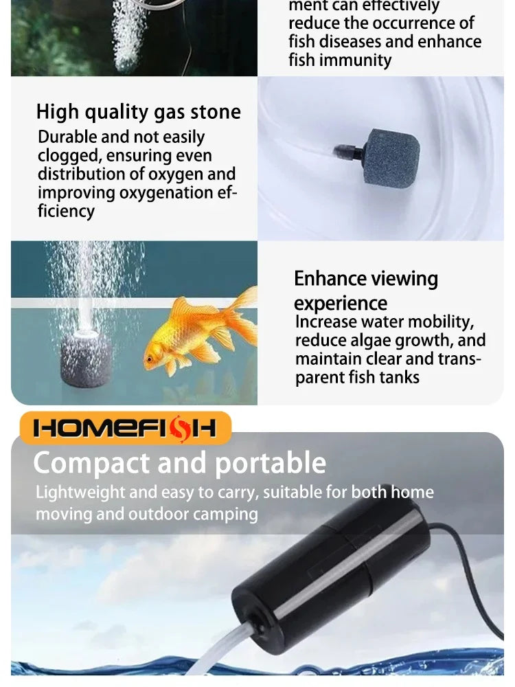 Kompakte USB-Aquarienluftpumpe