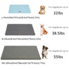 Three sizes of washable dog sleeping mats for dogs and cats, ranging from 22 lbs to 55 lbs.