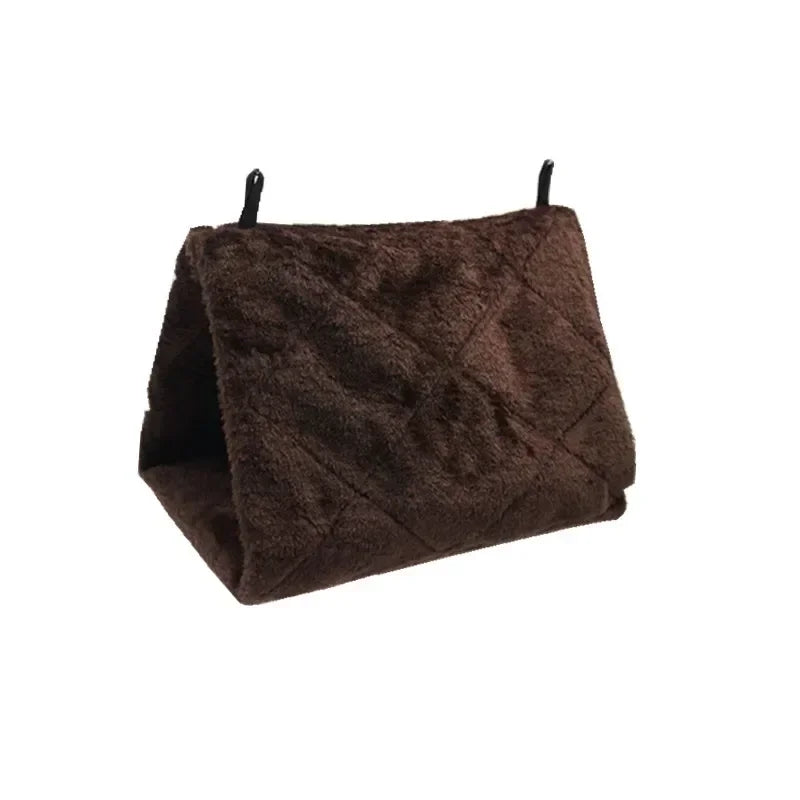 قفص ببغاء مع أريكة مخمل دافئة وكهف معلق للنوم