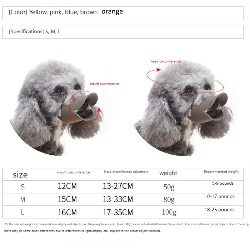 Soft Silicone Dog Muzzle for Small to Medium Dogs