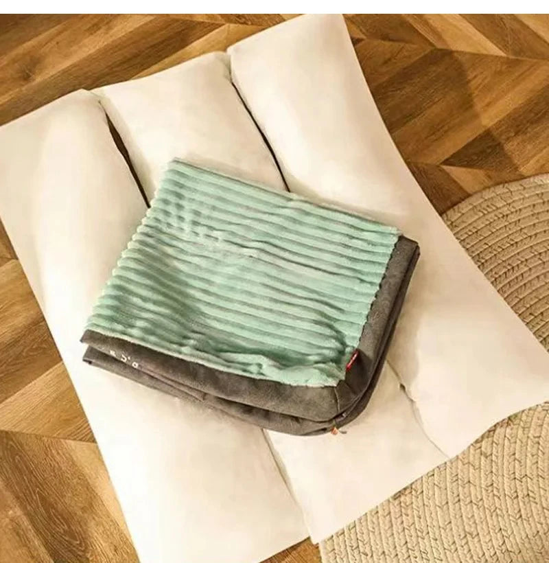 Winter Warm Corduroy Dog Bed - Detachable Washable Mat