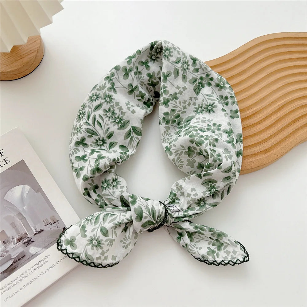 Square Cotton Scarf for Women – Versatile Neck & Hair Accessory