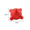 A bright red, durable bite-resistant dog chew toy shaped like a stylized, rounded object.