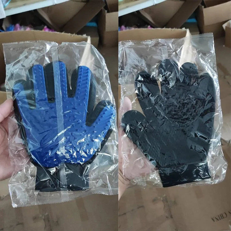Gants de toilettage en silicone pour animaux
