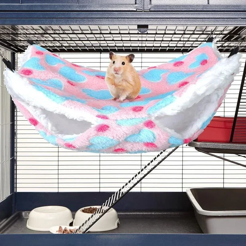 Double Layer Fleece Hanging Hammock Bed for Small Pets