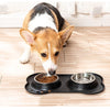 Bol double en acier inoxydable pour animaux avec base anti-débordement