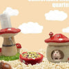 Mushroom Ceramic Hamster Hideout with Food Bowl and Water Bottle Stand