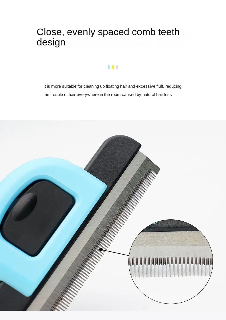 Detachable Pet Hair Grooming Comb with Replaceable Heads