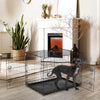 Extra-Large Foldable Metal Dog Crate with Double Doors and Leak-Proof Tray
