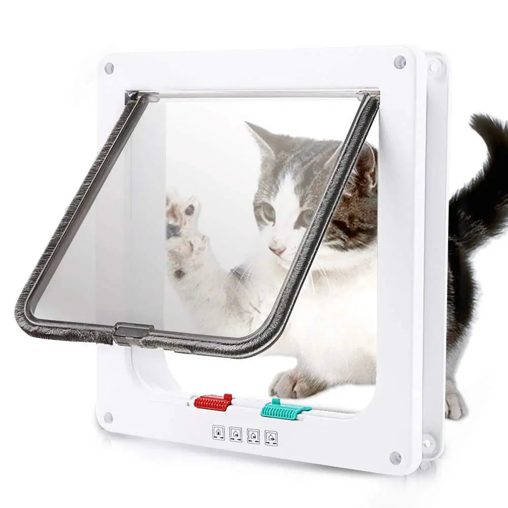 Weatherproof Pet Door Flap with 4-Way Locking Security