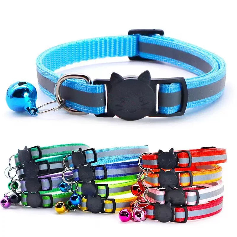 Reflective Cat Collar with Detachable Bell