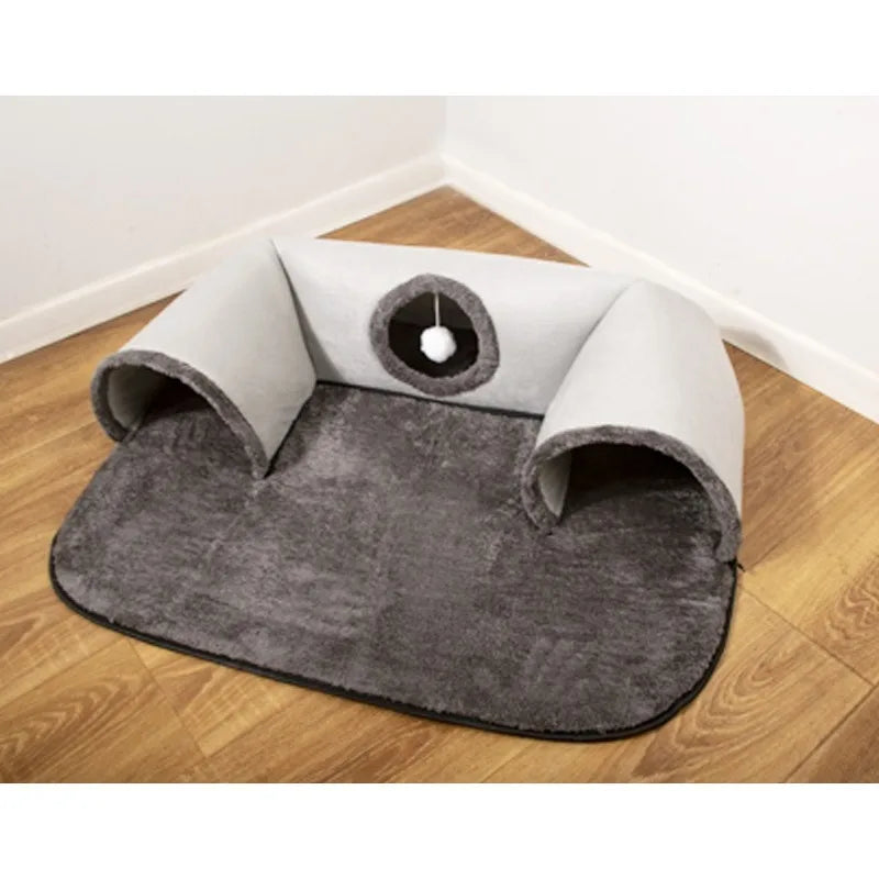 U-Shaped Tunnel Cat Bed with Removable Washable Cover