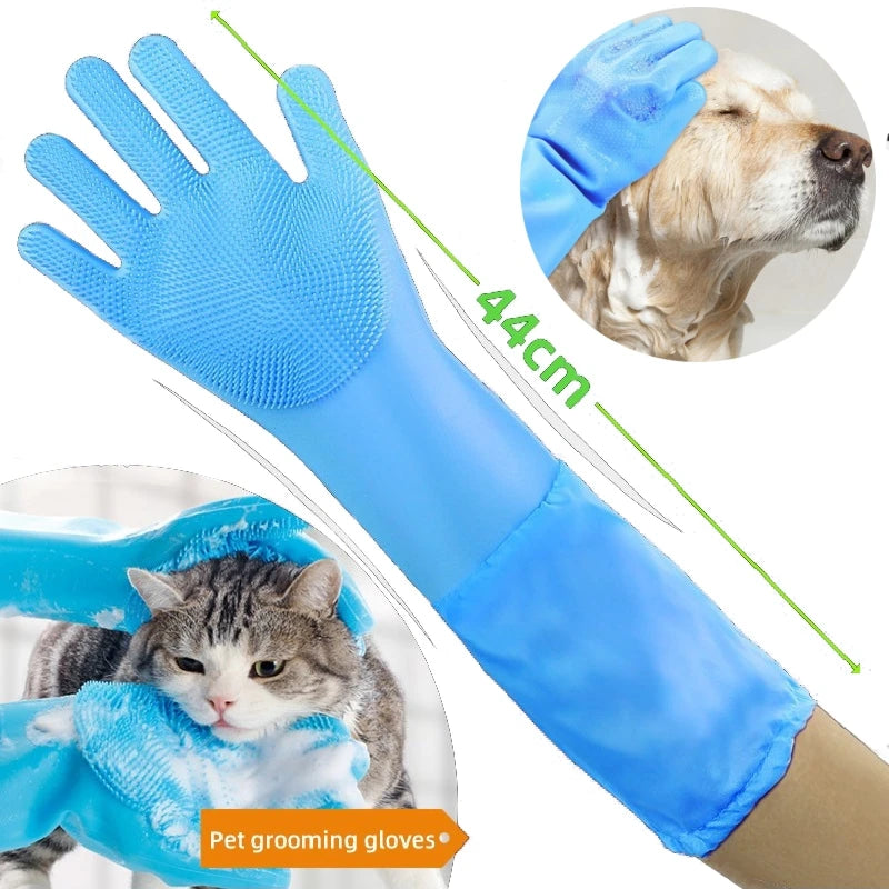 Silicone Pet Grooming Gloves for Dogs and Cats