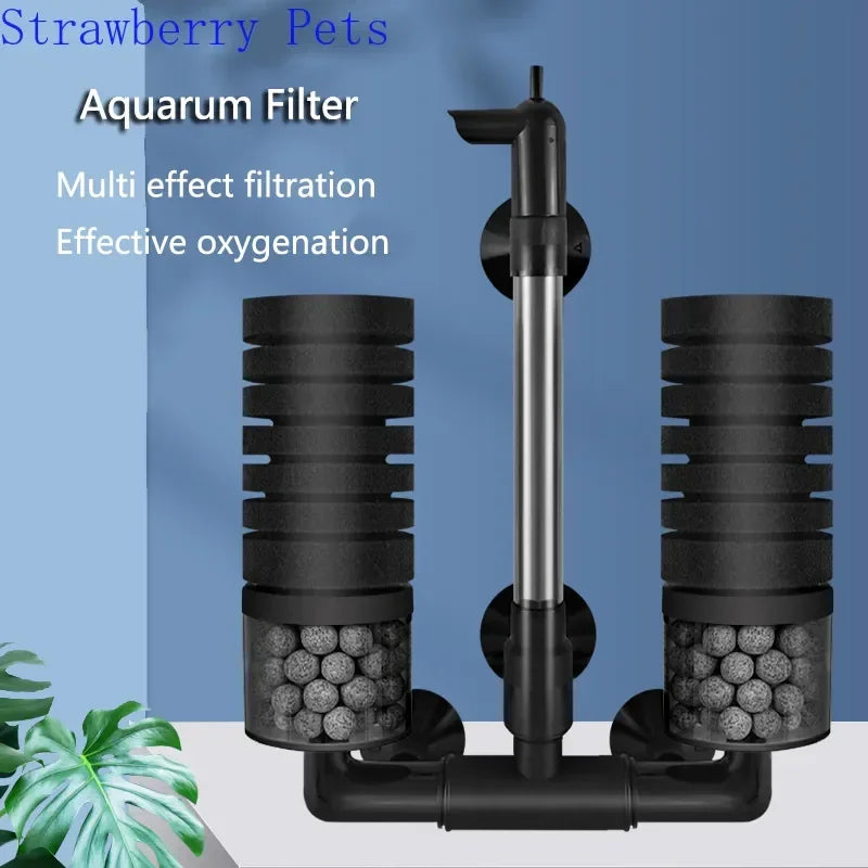Aquarium Biochemical Sponge Filter with Air Pump Skimmer