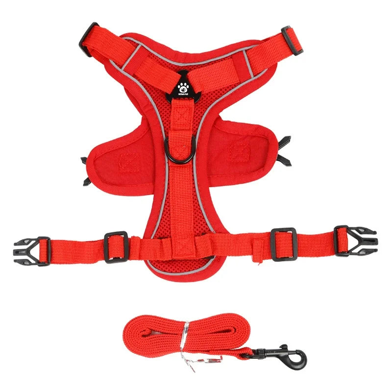 Adjustable No-Pull Dog Harness with Reflective Leash Set