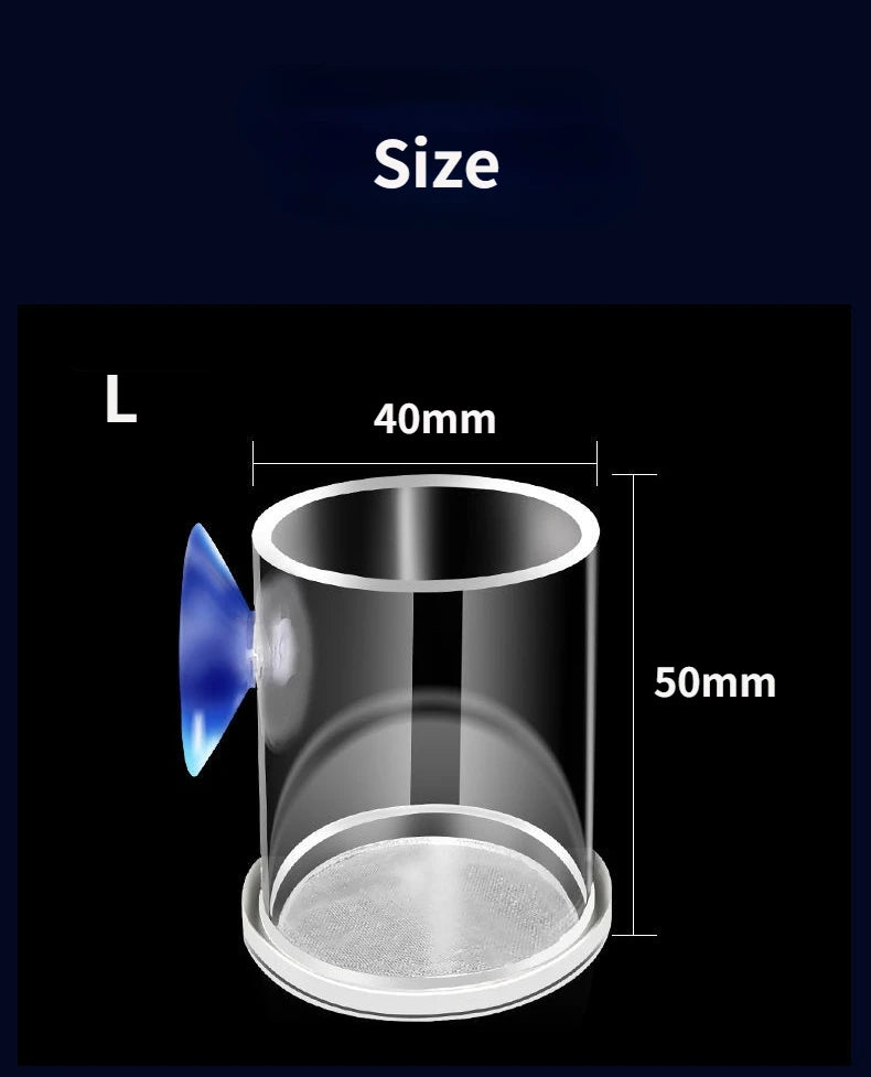 Clear Acrylic Aquarium Feeding Cup Ring Anti-drift Betta Fish Feeder