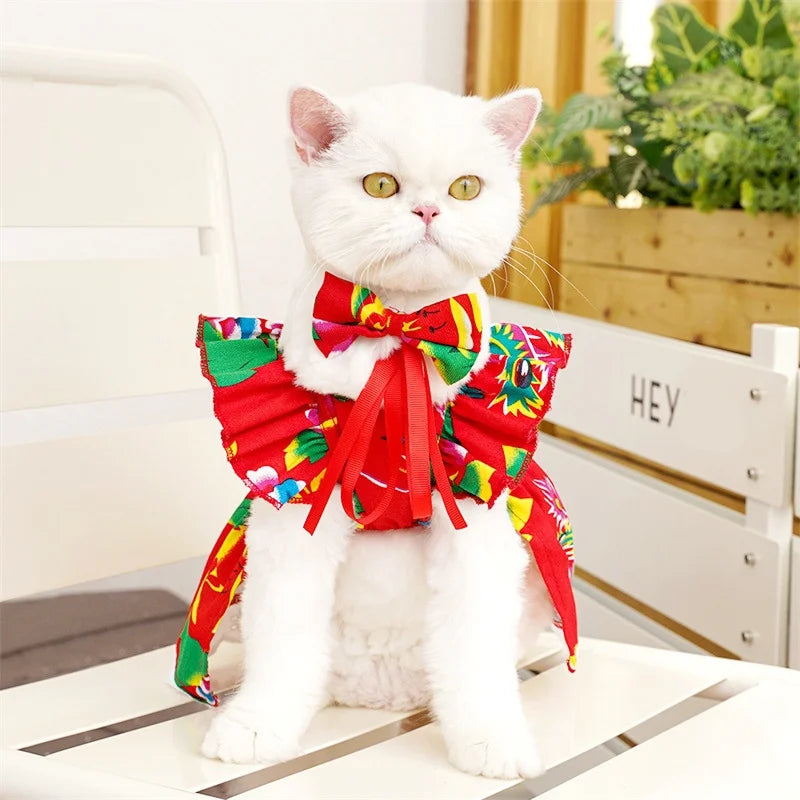 Floral Summer Princess Dress for Small Dogs and Cats