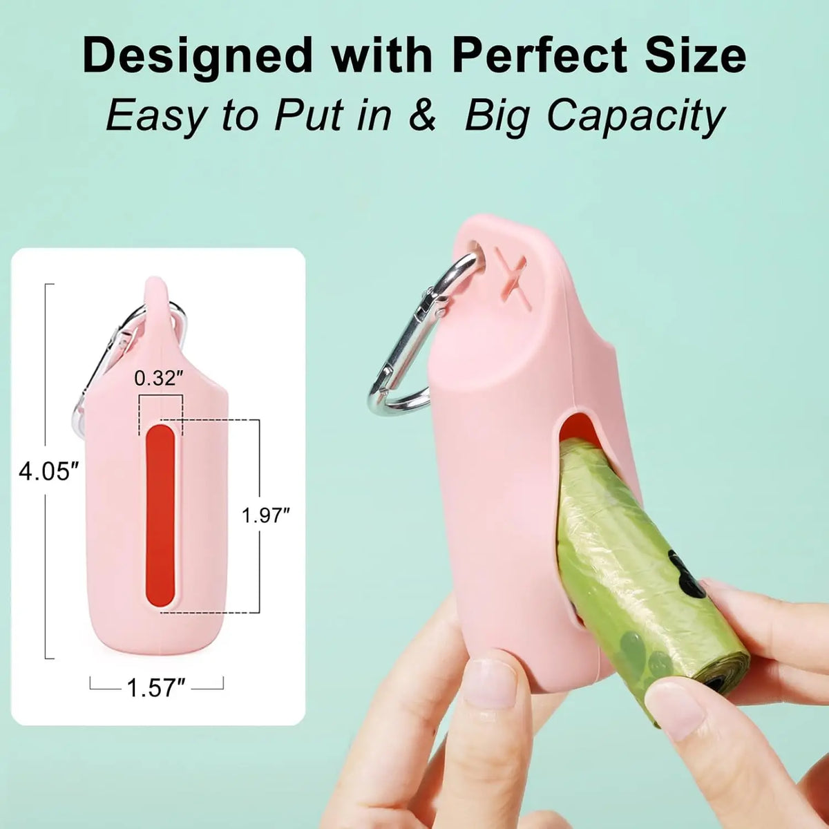Silicone Dog Poop Bag Holder with Hanging Ring
