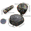 Foldable mesh cat play tunnel featuring a tent and cube structure with various sizes.