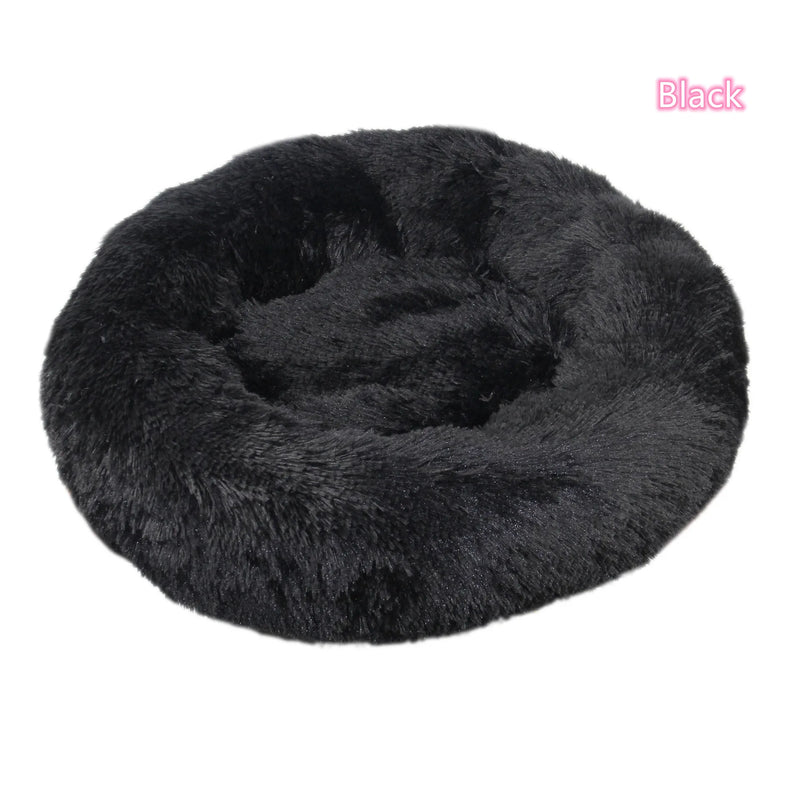 Lit Donut en Peluche Confortable pour Chat