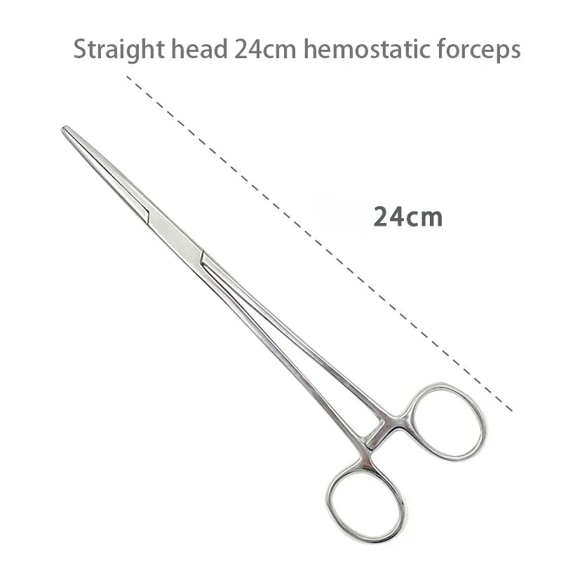 Stainless Steel Locking Hemostatic Forceps with Serrated Jaws