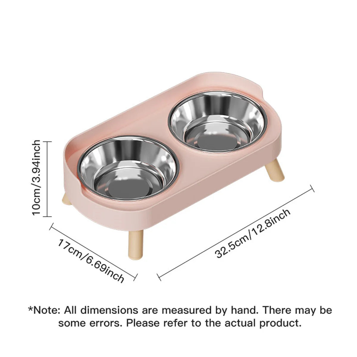 Colorful Double Dog Bowl Set with Stainless Steel and Plastic Base