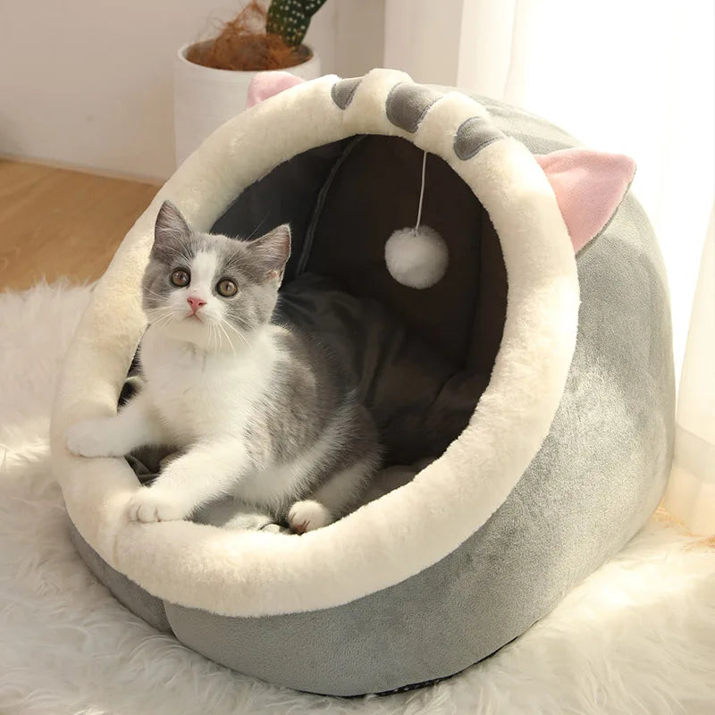 Self-Warming Cotton Tent Bed for Cats and Small Dogs