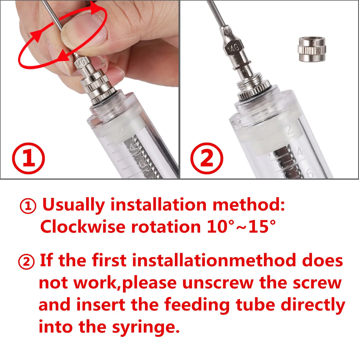 Manual Bird Feeding Syringe with Stainless Steel Elbow Tube