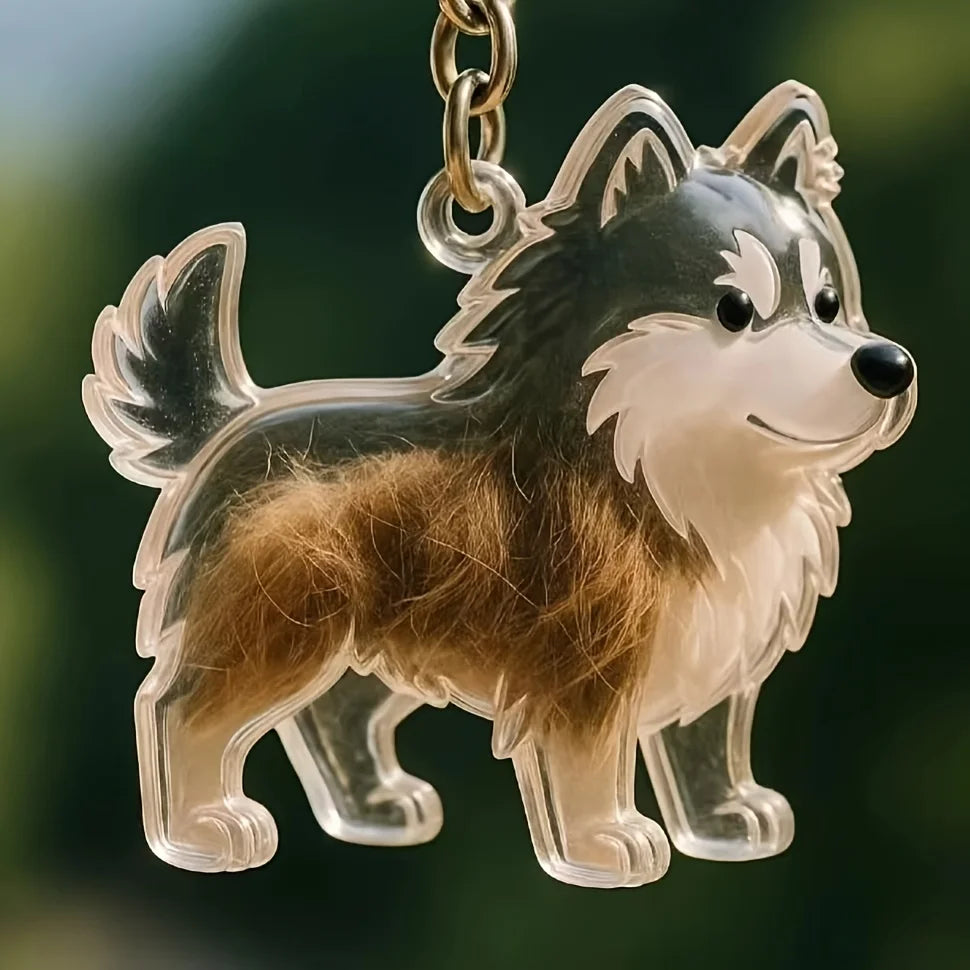 Pet Memorial Fur Keepsake Keychain Pendant