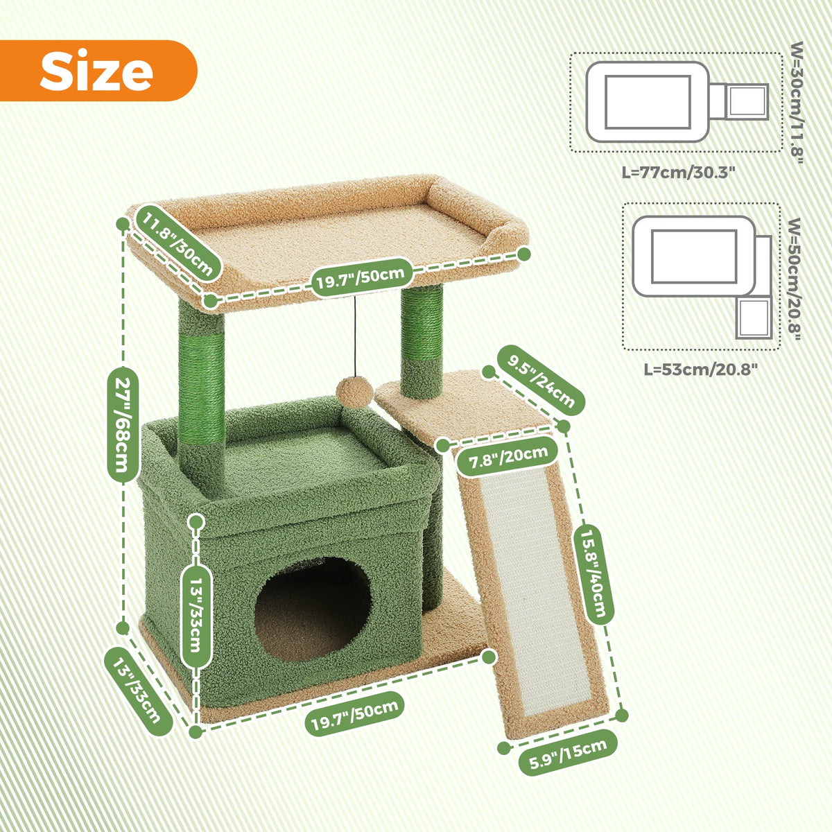 Compact Cat Tree Tower with Sisal Scratching Posts and Cozy Perches