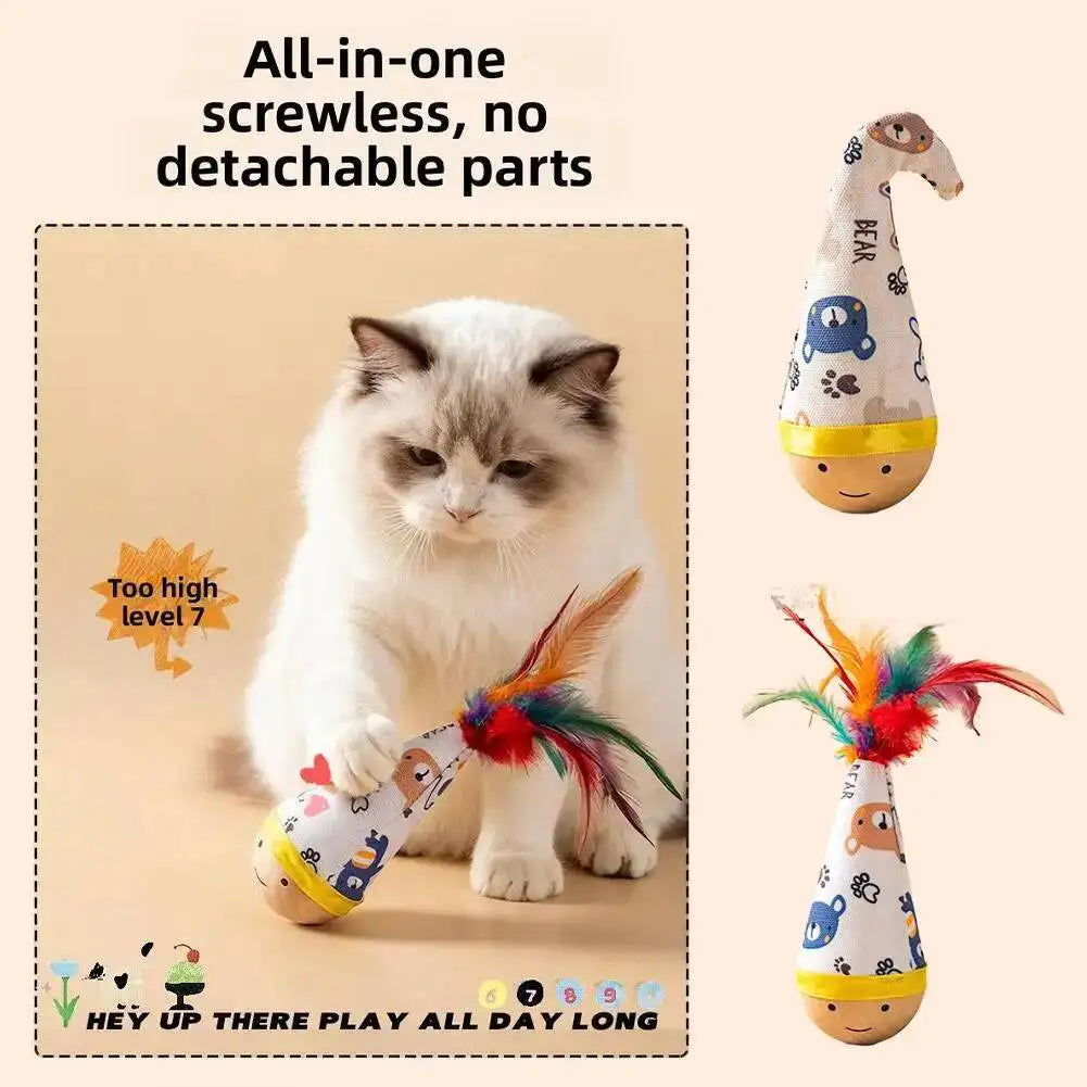 Interactive Feather Teaser Toy for Cats