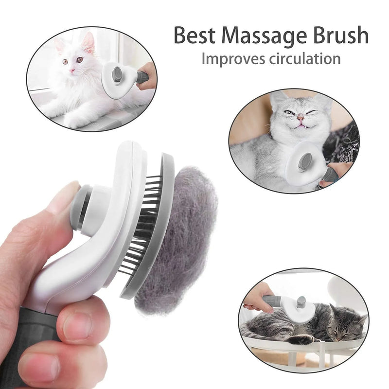 Brosse de toilettage auto-nettoyante pour animaux