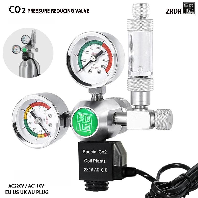 Régulateur CO2 pour Aquarium avec Solénoïde et Compteur de Bulles