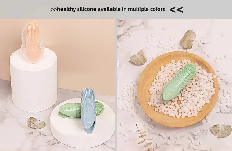 Brosse à dents en silicone 360° pour doigts, pour chiens et chats
