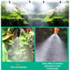 Spray effect of ordinary agricultural nozzle producing a fine mist for plant watering