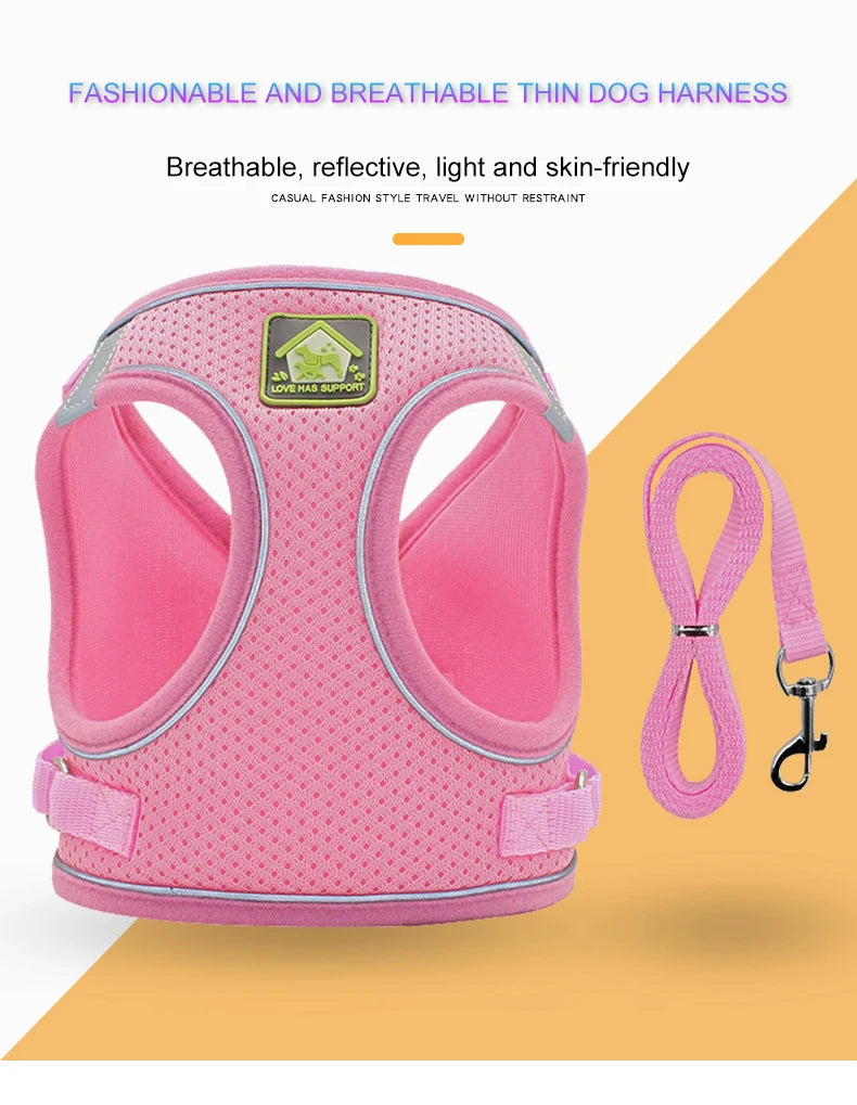 Adjustable Mesh Dog Harness Vest for Small and Medium Pets
