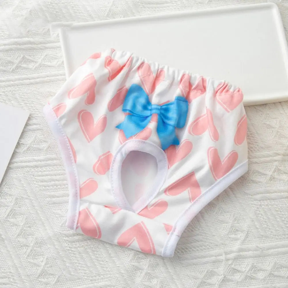 Reusable Leakproof Dog Diaper Pants with Cute Cartoon Print