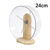 Silent Acrylic Hamster Running Wheel with Wooden Stand