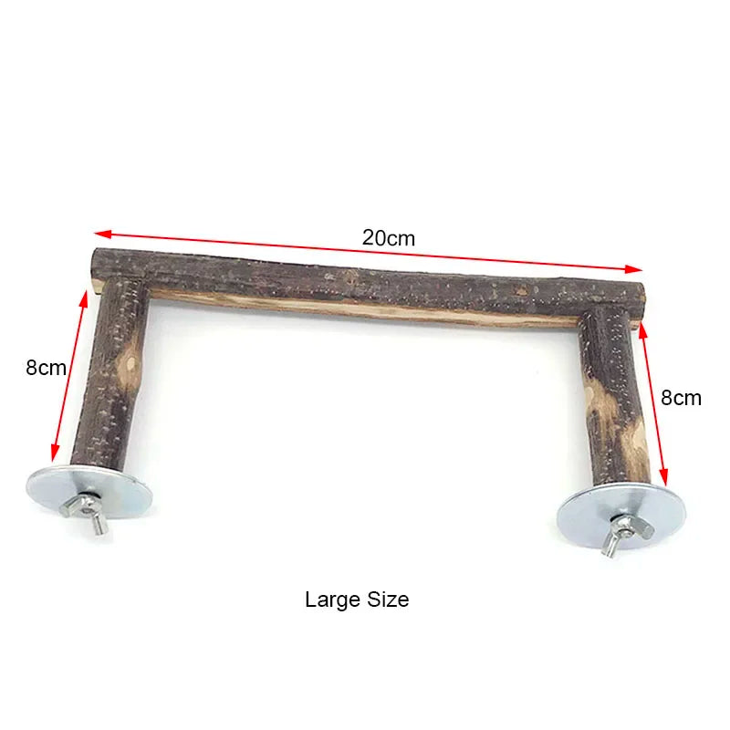 Percha de madera natural de 20cm de largo y 8cm de ancho, para aves o mascotas pequeñas.
