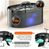 A black automatic cat water fountain with a 2200 ml capacity and filter elements shown alongside the product.