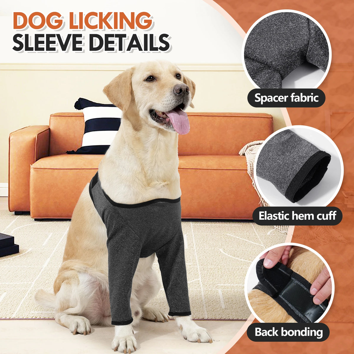 Protective Recovery Suit for Dogs – Front Leg & Elbow Wound Cover