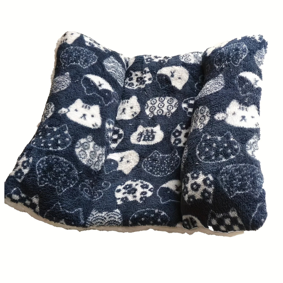 A dark blue plush rabbit bed featuring a star pattern and a reclining pillow.